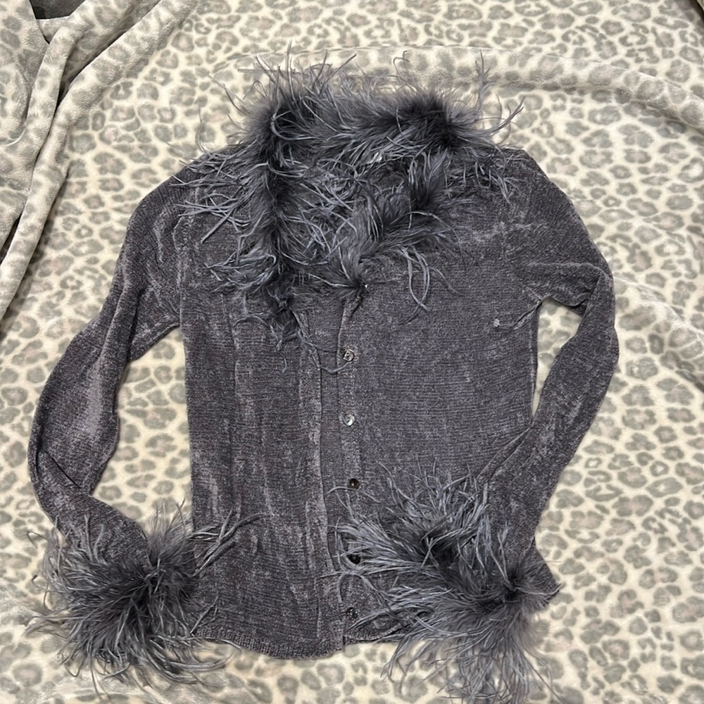 Feathered cardigan